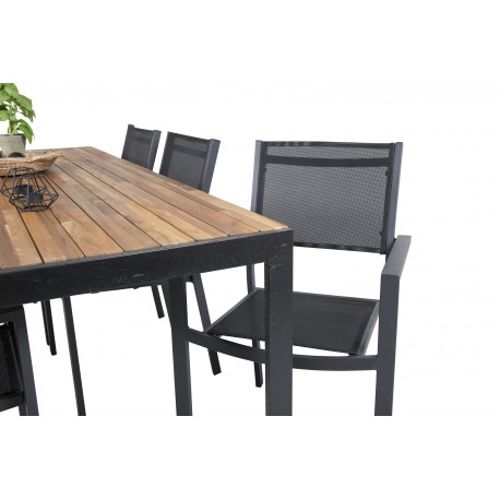 Bois Loungesæt - Havemøbelsæt - Sort,Natur