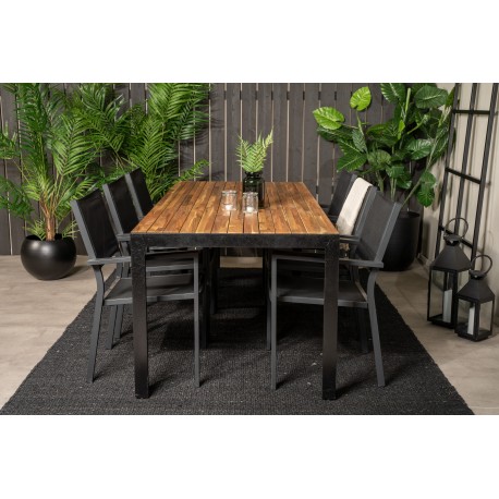 Bois Loungesæt - Havemøbelsæt - Sort,Natur