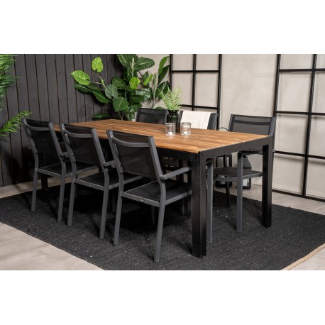 Bois Loungesæt - Havemøbelsæt - Sort,Natur