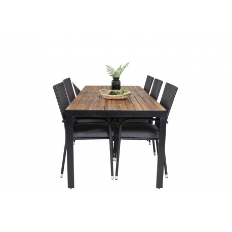 Bois t Loungesæt - Havemøbelsæt - Sort,Natur