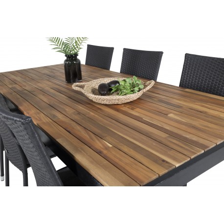 Bois t Loungesæt - Havemøbelsæt - Sort,Natur