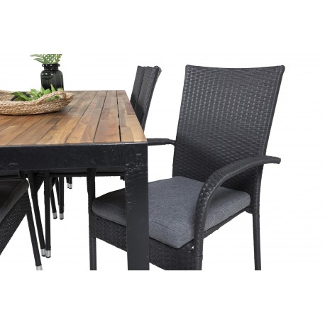 Bois t Loungesæt - Havemøbelsæt - Sort,Natur