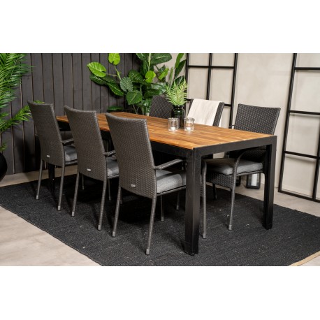 Bois t Loungesæt - Havemøbelsæt - Sort,Natur