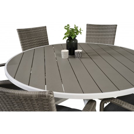 Parma Rundt Loungesæt - Havemøbelsæt - Grå,Hvid