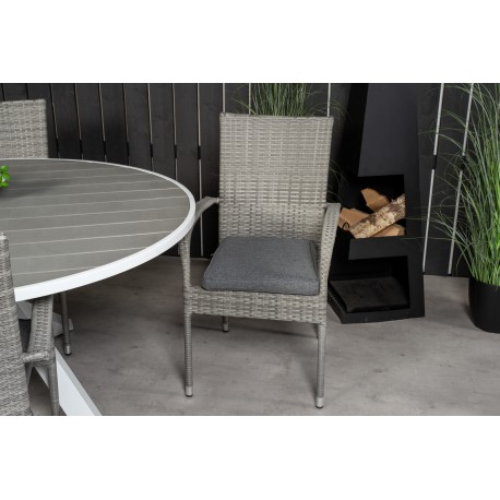 Parma Rundt Loungesæt - Havemøbelsæt - Grå,Hvid