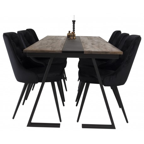 Jakarta t Spisebordssæt - Sort og Natur