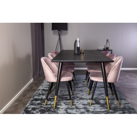 Dipp Spisebordssæt - Sort og Messing og Pink