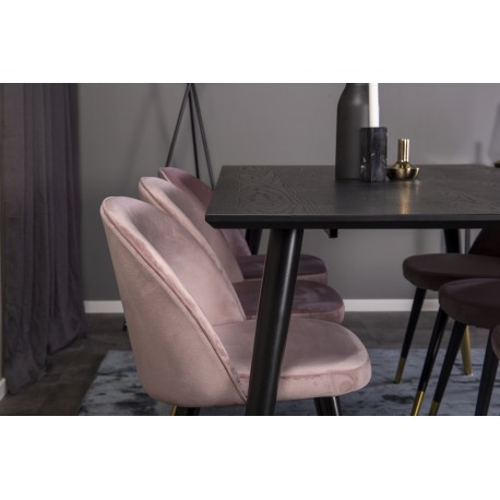 Dipp Spisebordssæt - Sort og Messing og Pink