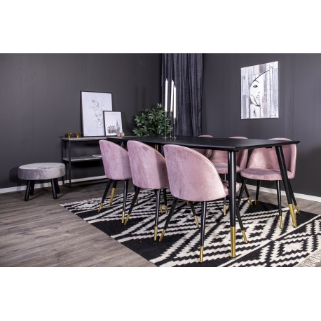 Dipp Spisebordssæt - Sort og Messing og Pink