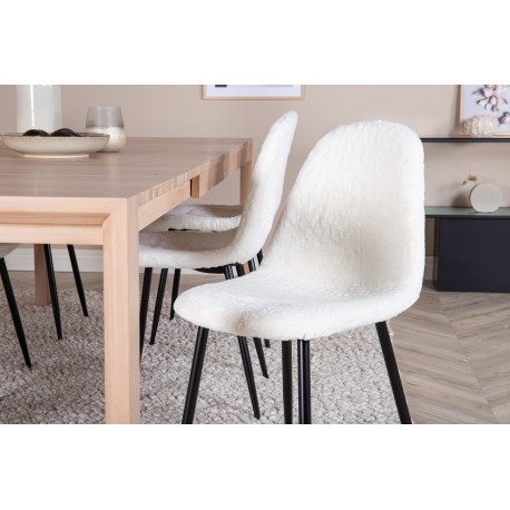 Slider Spisebordssæt - Sort, Natur og Hvid