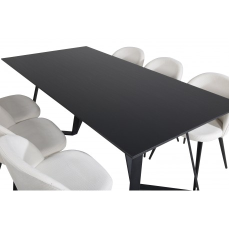 Marina Spisebordssæt - Beige og Sort