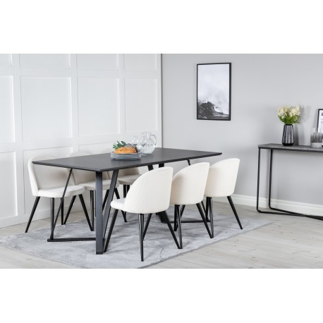 Marina Spisebordssæt - Beige og Sort