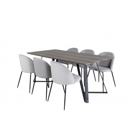 Marina Spisebordssæt - Sort og Grå