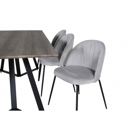 Marina Spisebordssæt - Sort og Grå