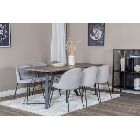 Marina Spisebordssæt - Sort og Grå