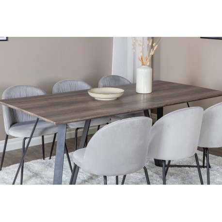 Marina Spisebordssæt - Sort og Grå