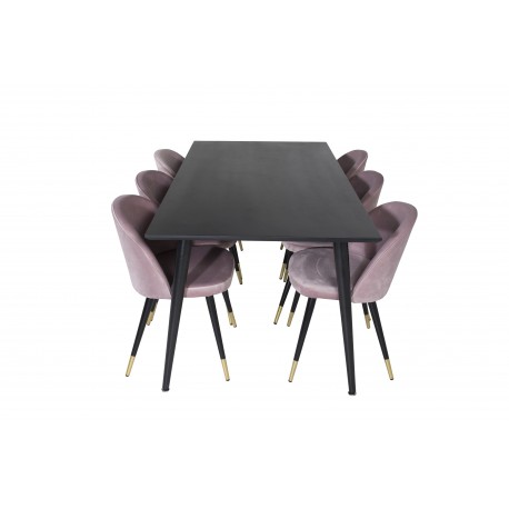 Dipp Spisebordssæt - Sort og Pink