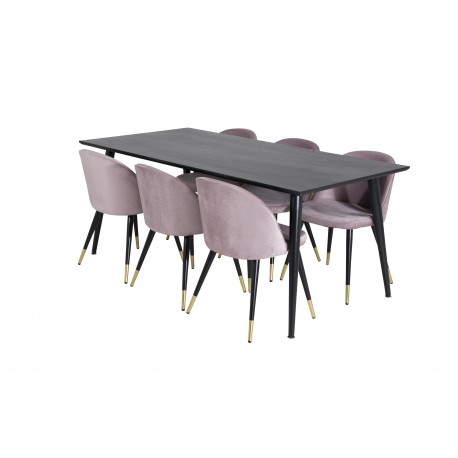 Dipp Spisebordssæt - Sort og Pink