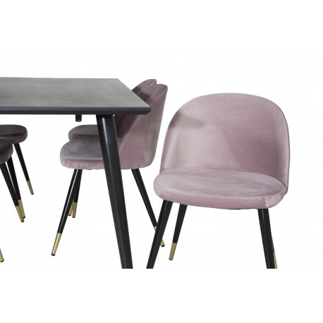 Dipp Spisebordssæt - Sort og Pink