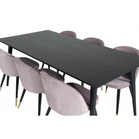 Dipp Spisebordssæt - Sort og Pink