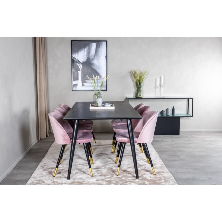 Dipp Spisebordssæt - Sort og Pink