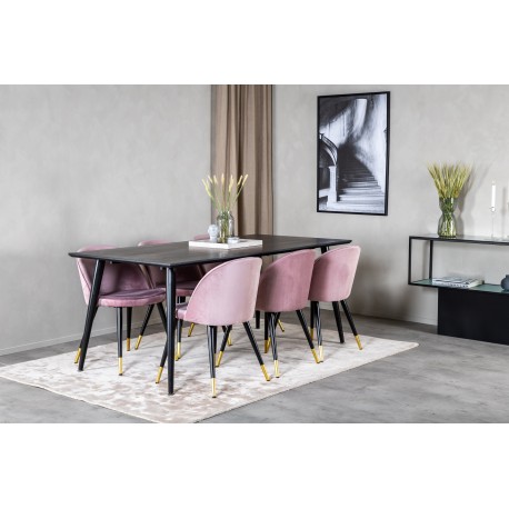 Dipp Spisebordssæt - Sort og Pink