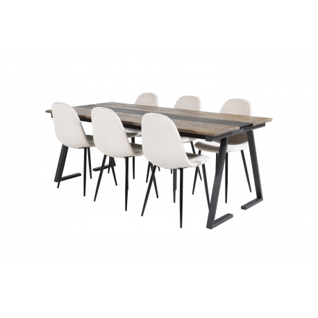 Jakarta Spisebordssæt - Beige, Sort og Natur