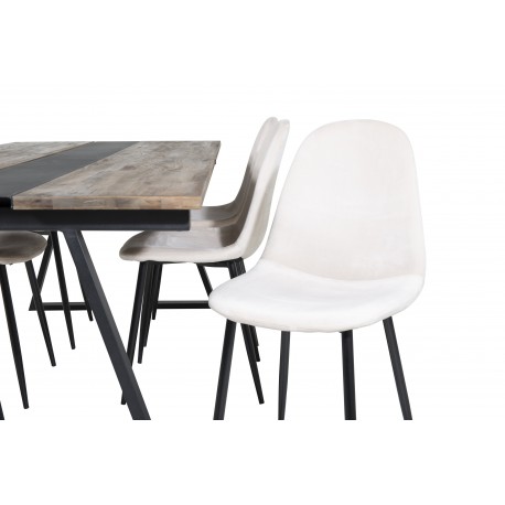 Jakarta Spisebordssæt - Beige, Sort og Natur