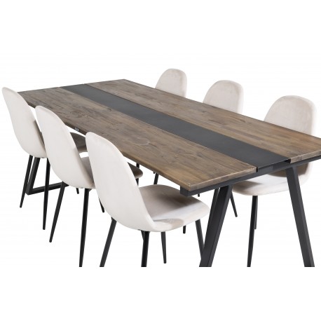 Jakarta Spisebordssæt - Beige, Sort og Natur