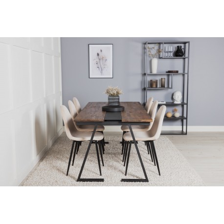 Jakarta Spisebordssæt - Beige, Sort og Natur