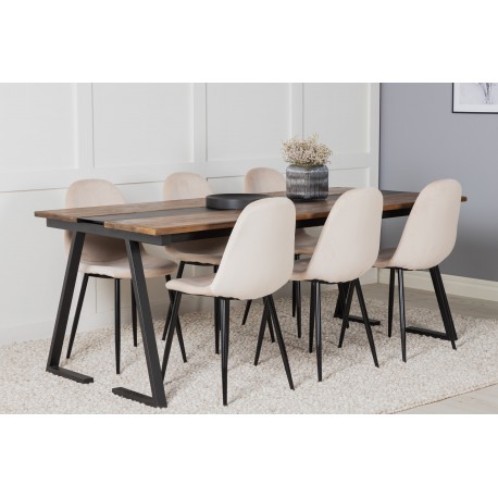 Jakarta Spisebordssæt - Beige, Sort og Natur