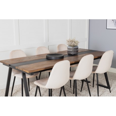 Jakarta Spisebordssæt - Beige, Sort og Natur