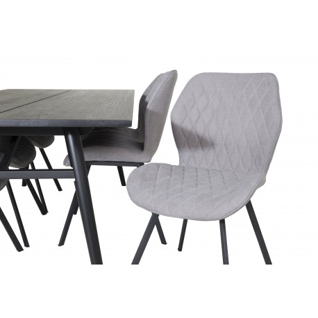Elegant Spisebordssæt - Sort og Grå