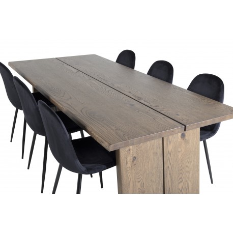 Logger t Spisebordssæt - Sort og Natur