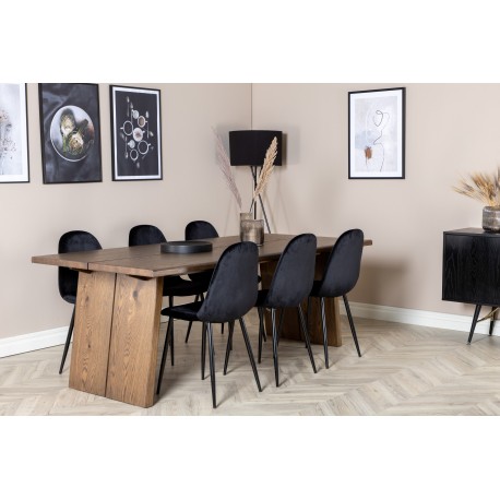 Logger t Spisebordssæt - Sort og Natur