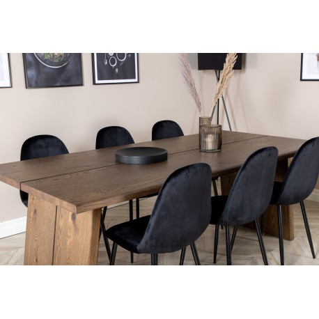 Logger t Spisebordssæt - Sort og Natur