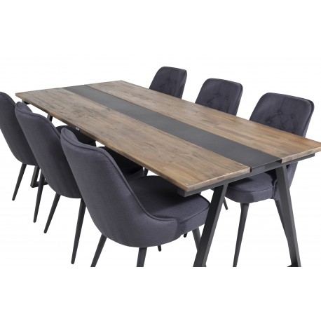 Jakarta t Spisestuesæt - Sort og Natur