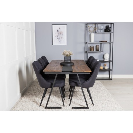 Jakarta t Spisestuesæt - Sort og Natur