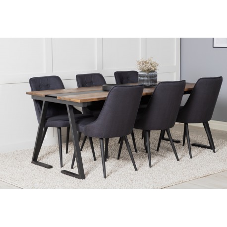 Jakarta t Spisestuesæt - Sort og Natur