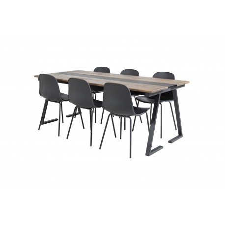 Jakarta Spisebordssæt - Sort og Natur