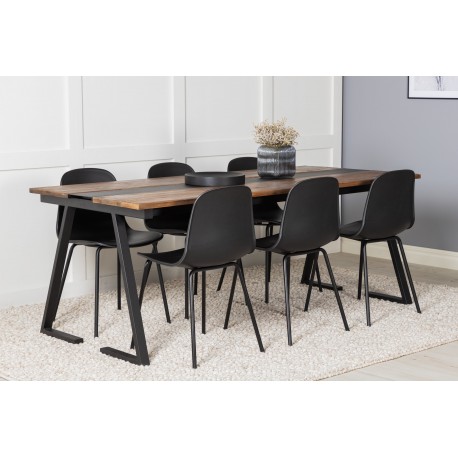 Jakarta Spisebordssæt - Sort og Natur