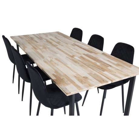 Cirebon Spisebordssæt - Sort og Natur