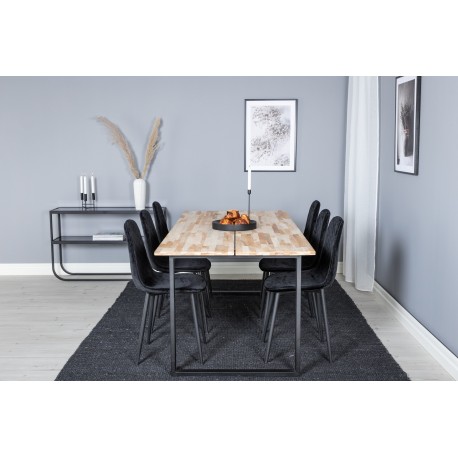 Cirebon Spisebordssæt - Sort og Natur