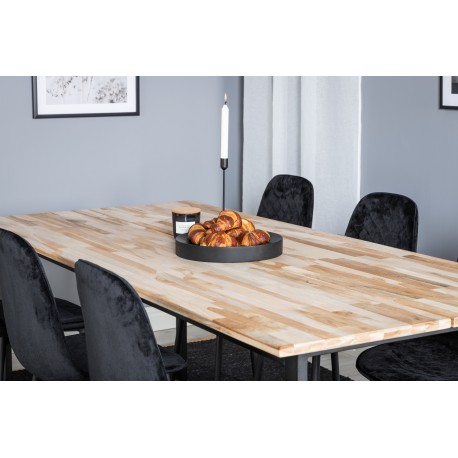 Cirebon Spisebordssæt - Sort og Natur