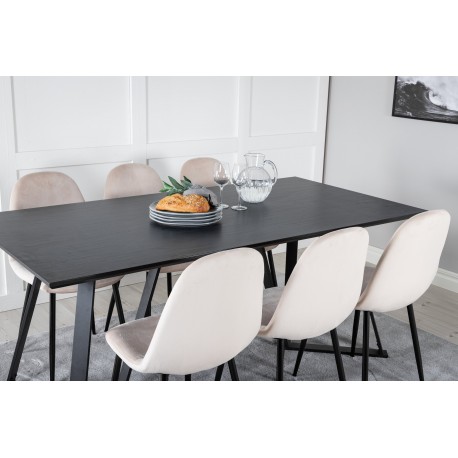 Marina t Spisebordssæt - Beige og Sort