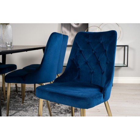 Dipp Spisebordssæt - Sort, Blå og Messing