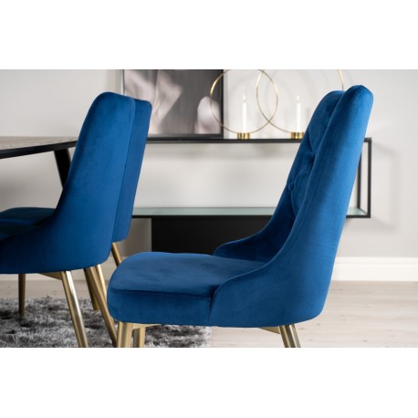 Dipp Spisebordssæt - Sort, Blå og Messing