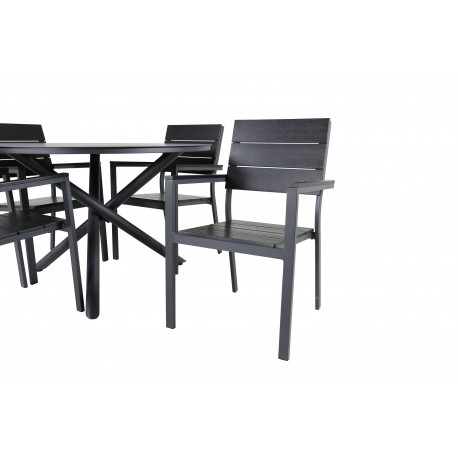 Alma Rund Loungesæt - Havemøbelsæt - Sort