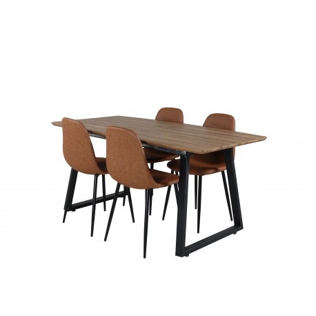 Inca Spisebordssæt - Sort og Brun og - Natur