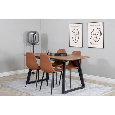 Inca Spisebordssæt - Sort og Brun og - Natur